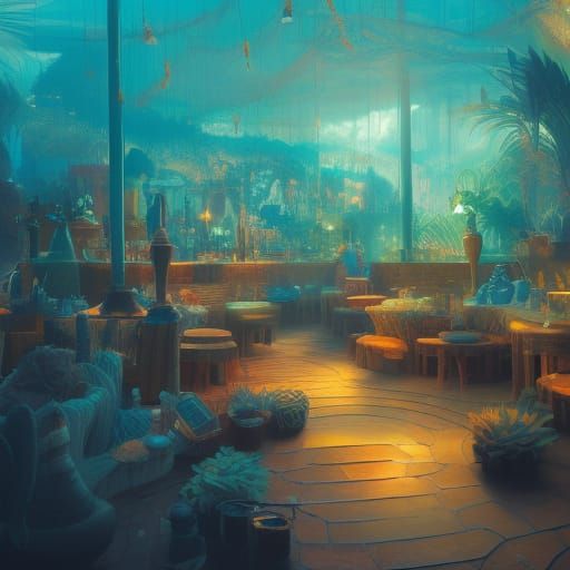 Underwater bar - AI Generated Artwork - NightCafe Creator