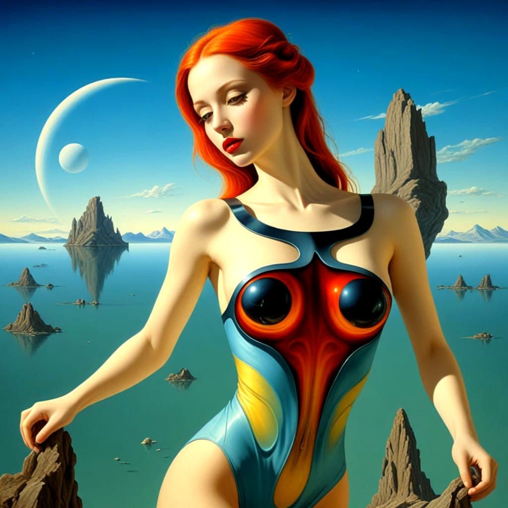 Surrealistic Landscape of Mystic Proportions in Vibrant Colo...