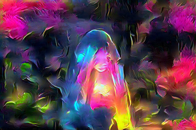 Glowing garden spirit