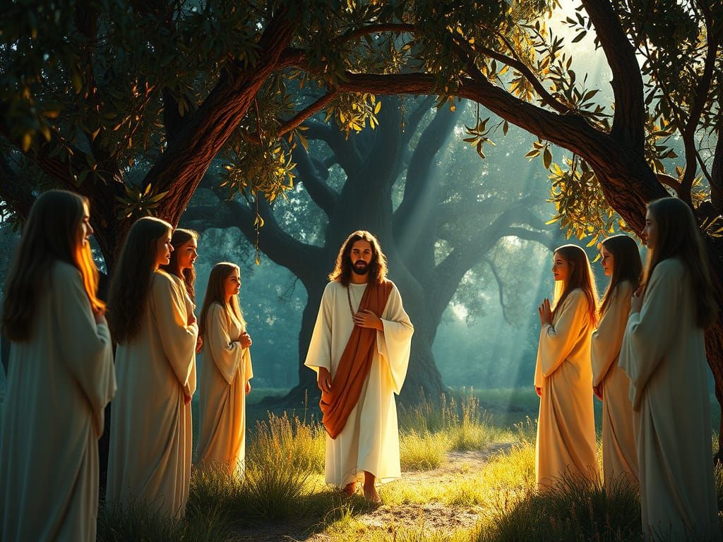 Visionary Jesus Amidst the Olive Grove
