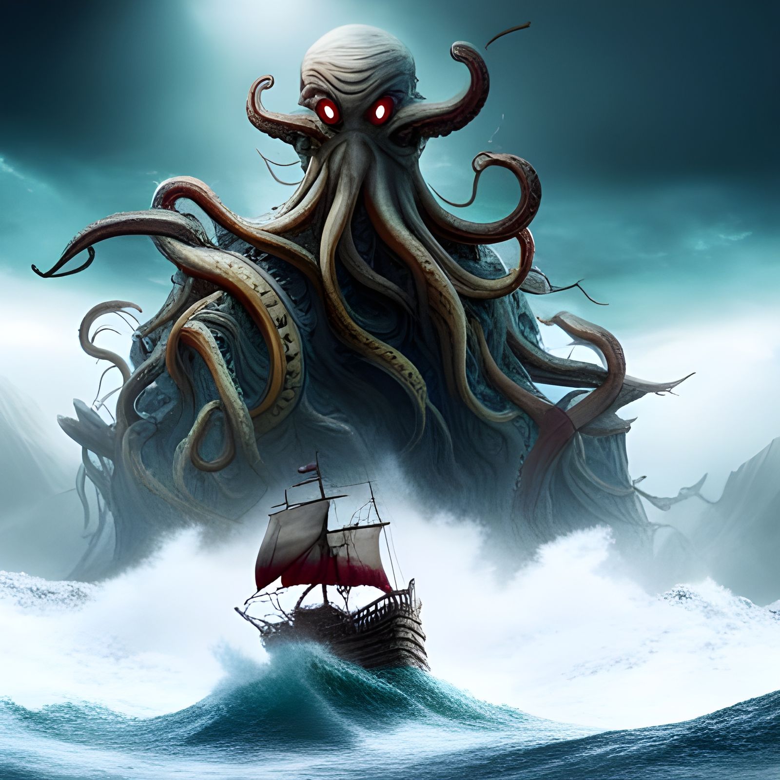Cthulhu in the Waves  by @Samf