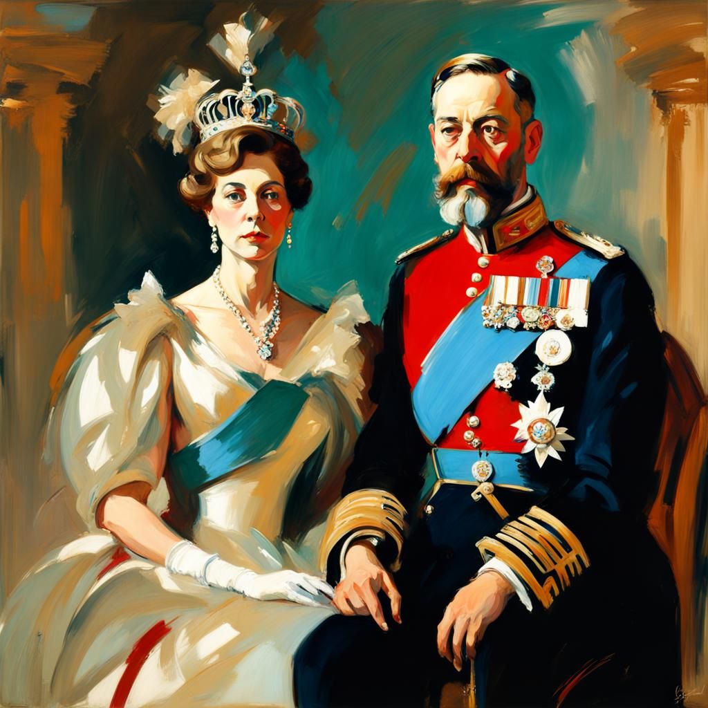 Style of John Singer Sargent, a portrait of King George V an...