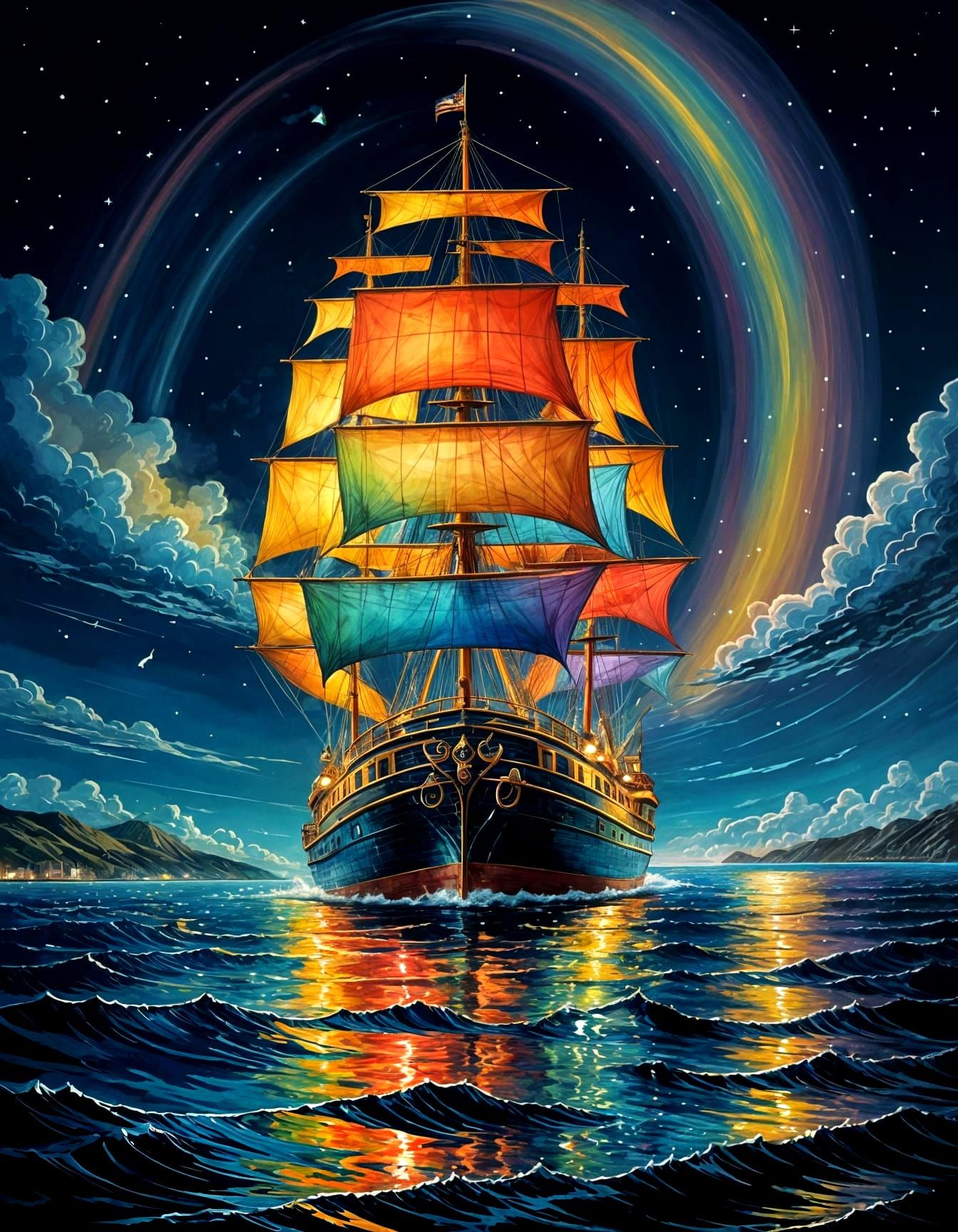 Rainbow Ship.  by @Mr_Anime Manga