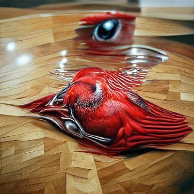  Sleeping red bird