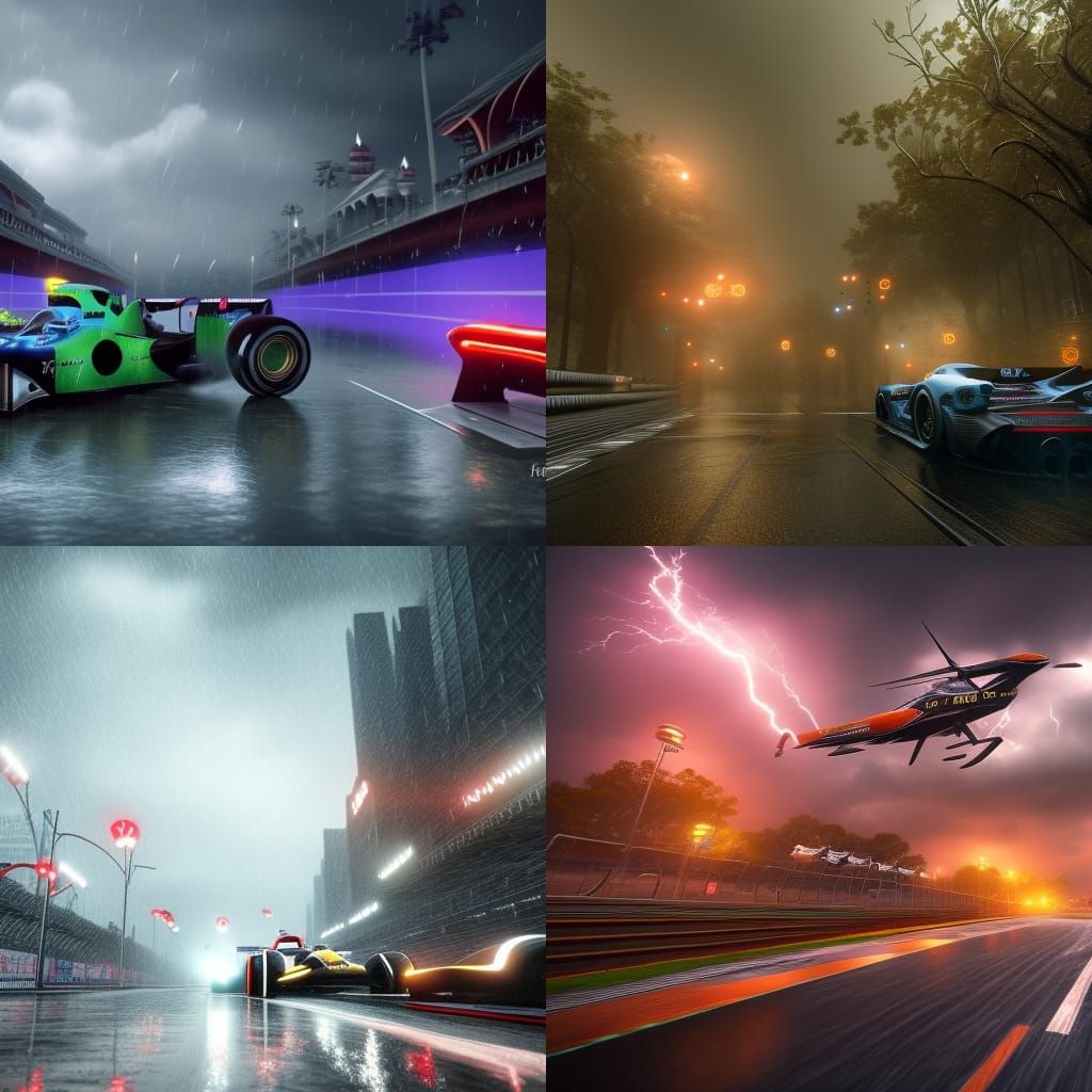 Formula 1 rainy storm race