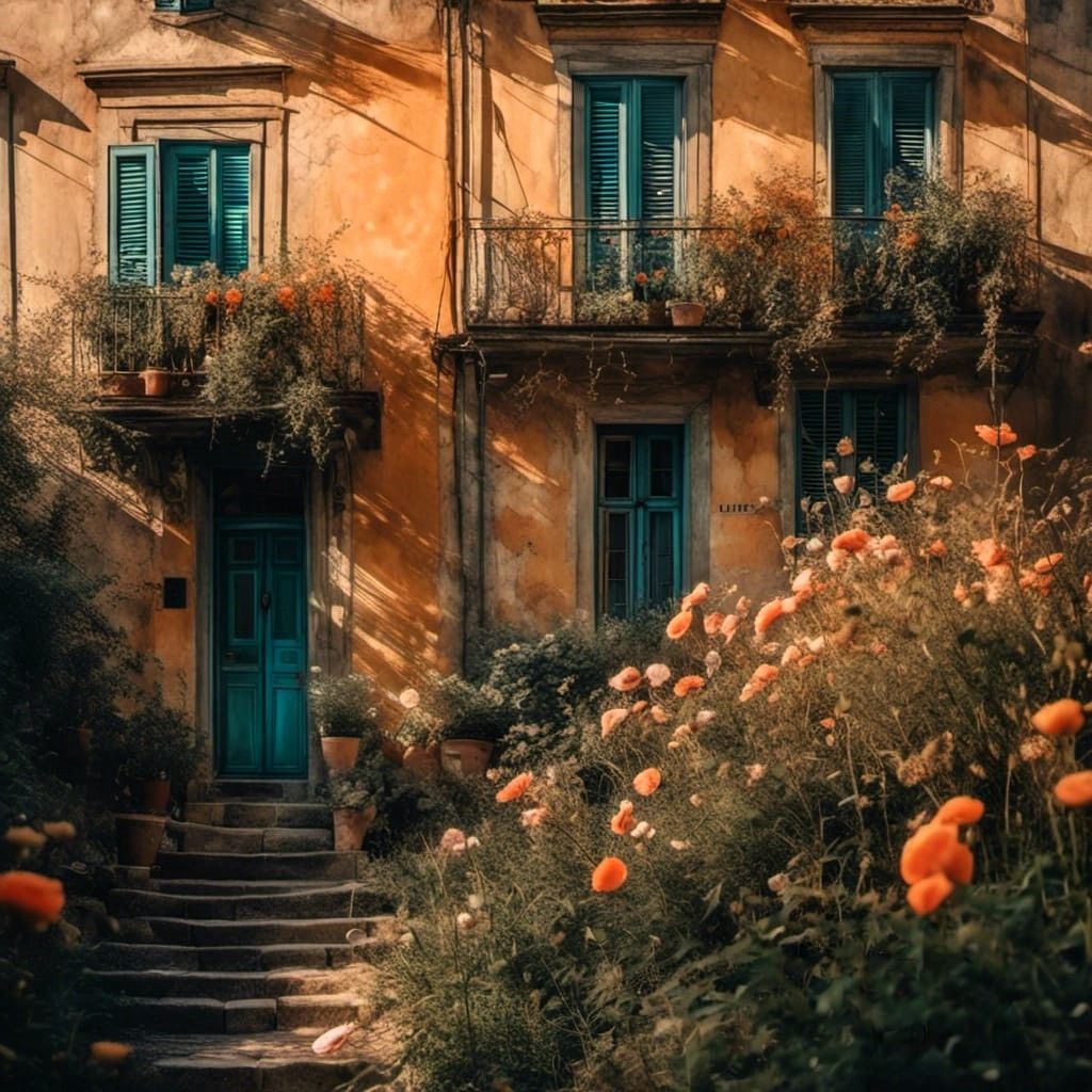 balconies with flowers