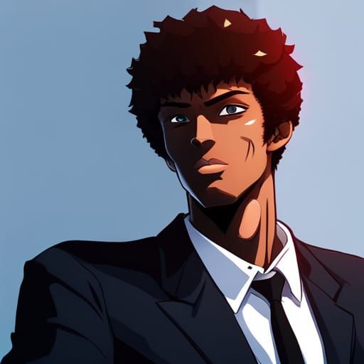 Black Anime Charater - AI Generated Artwork - NightCafe Creator