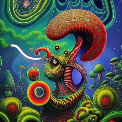 "Absalom" the caterpillar smoking from alie in wonderland. H...