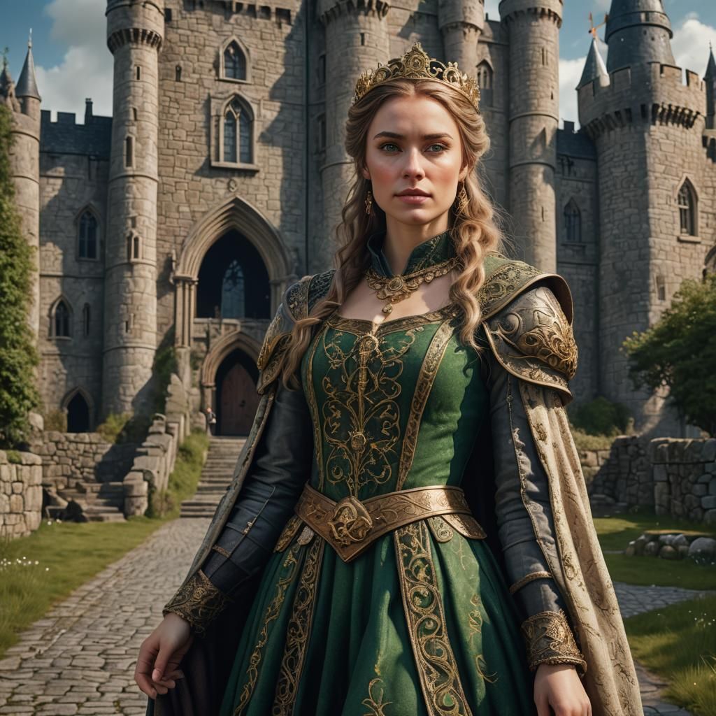 Hyperrealistic full body portrait, Beautiful Irish princess ...