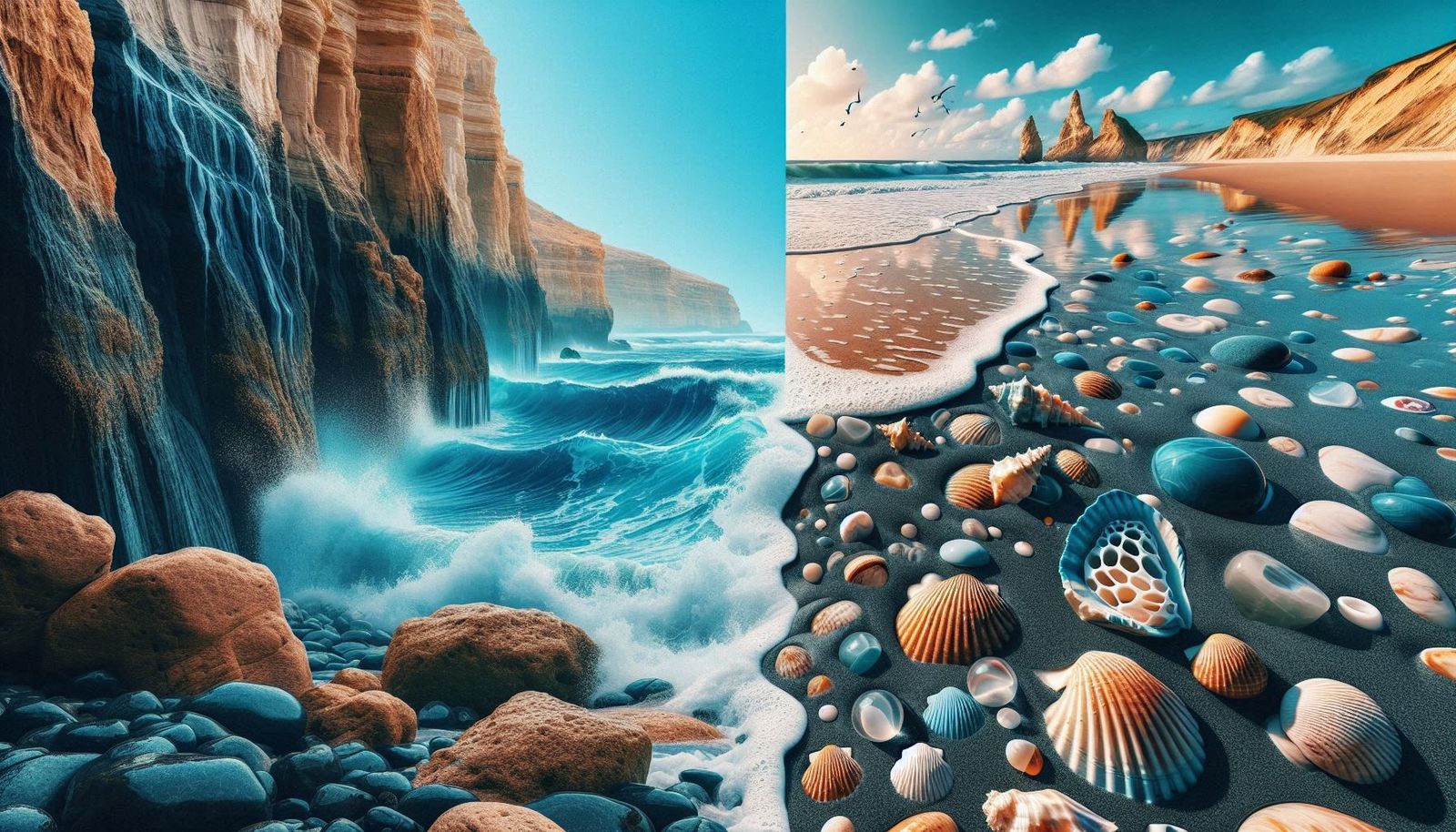 Natures Opposites High and Low Tide