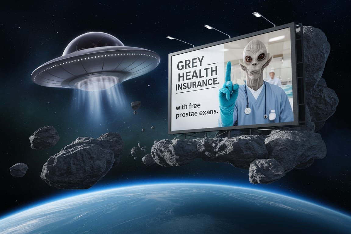 Grey Health Insurance “with free prostate exams”  by @David Myers