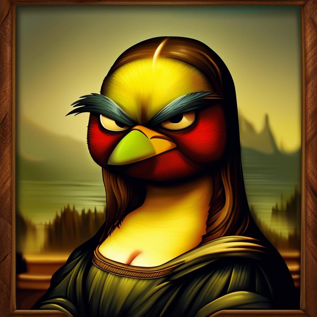 Angry Bird Portrait Mona Lisa Style