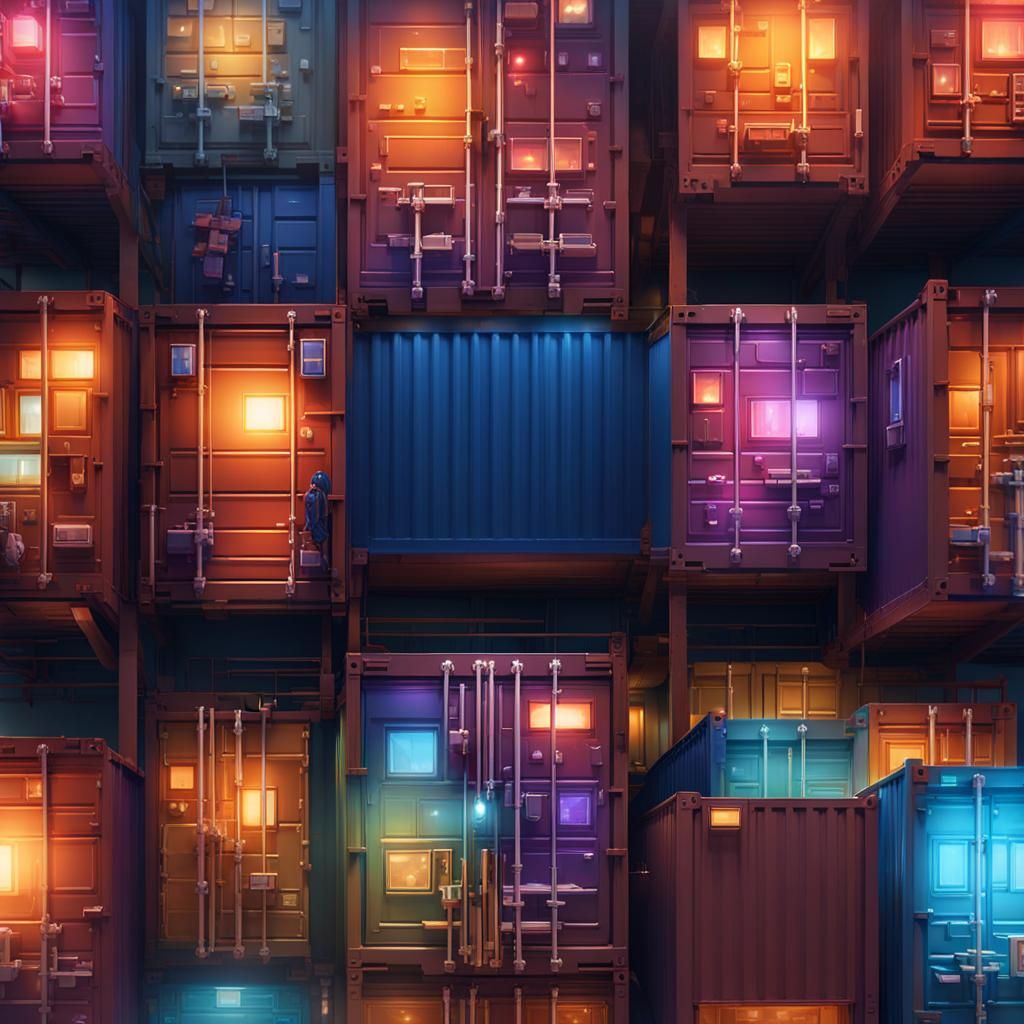 house made of container with tetris style