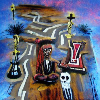 Legba voodoo crossroads acrylic art occult