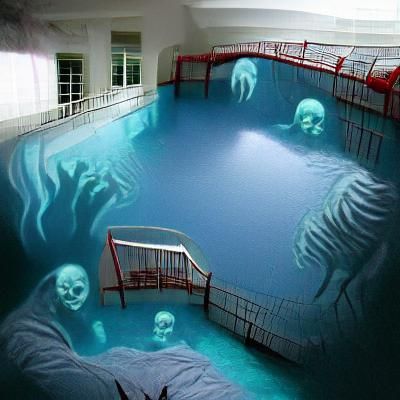 Scary dream swimming pool