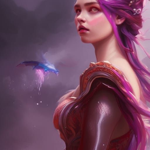 Targaryen princess with red and purple