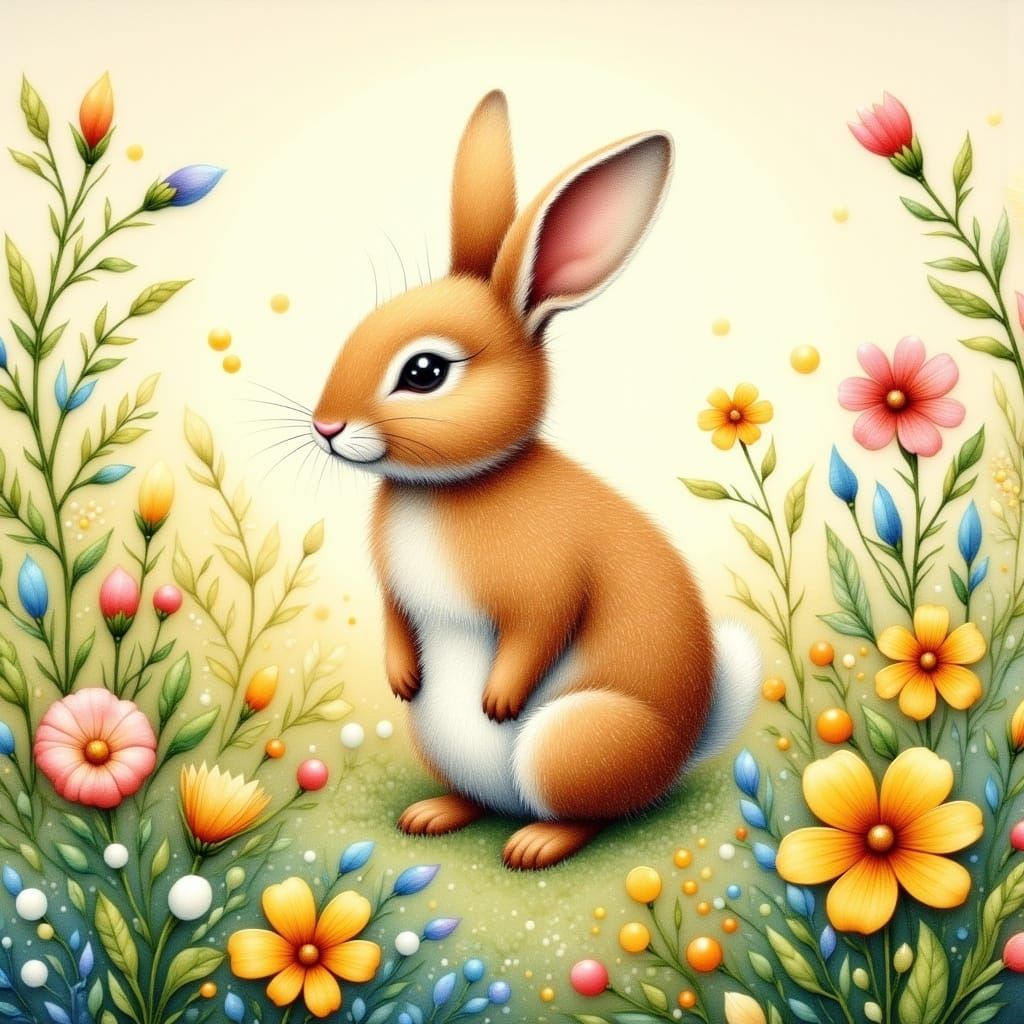  <lora:DallEE Flux:1.0> rabbit