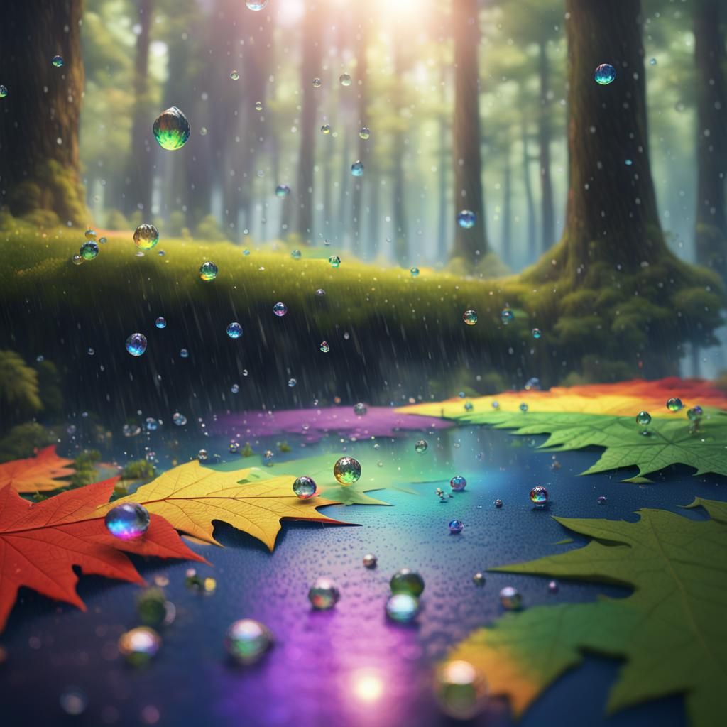 Raindrops and Leaves