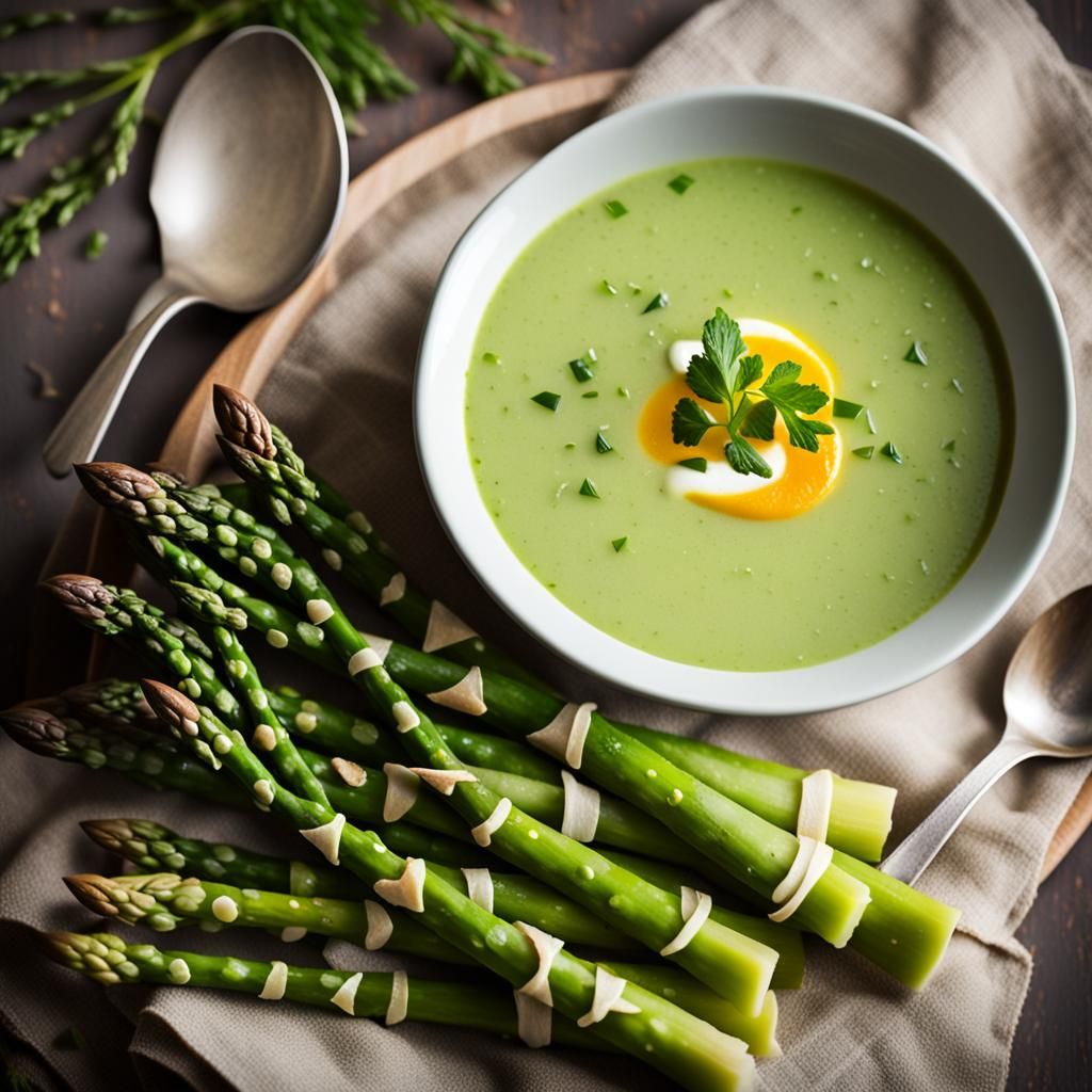 Delicious Asparagus Soup in Natural Light