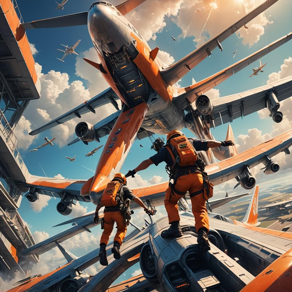 Surreal Airport Scene in a Detailed Matte Painting