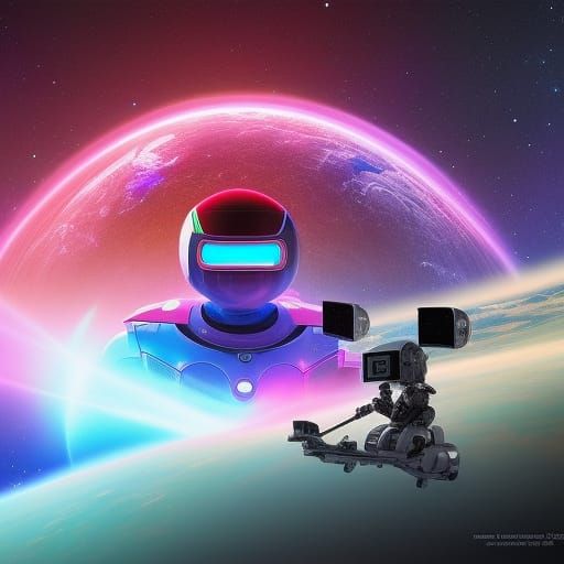 Robots In Space - AI Generated Artwork - NightCafe Creator