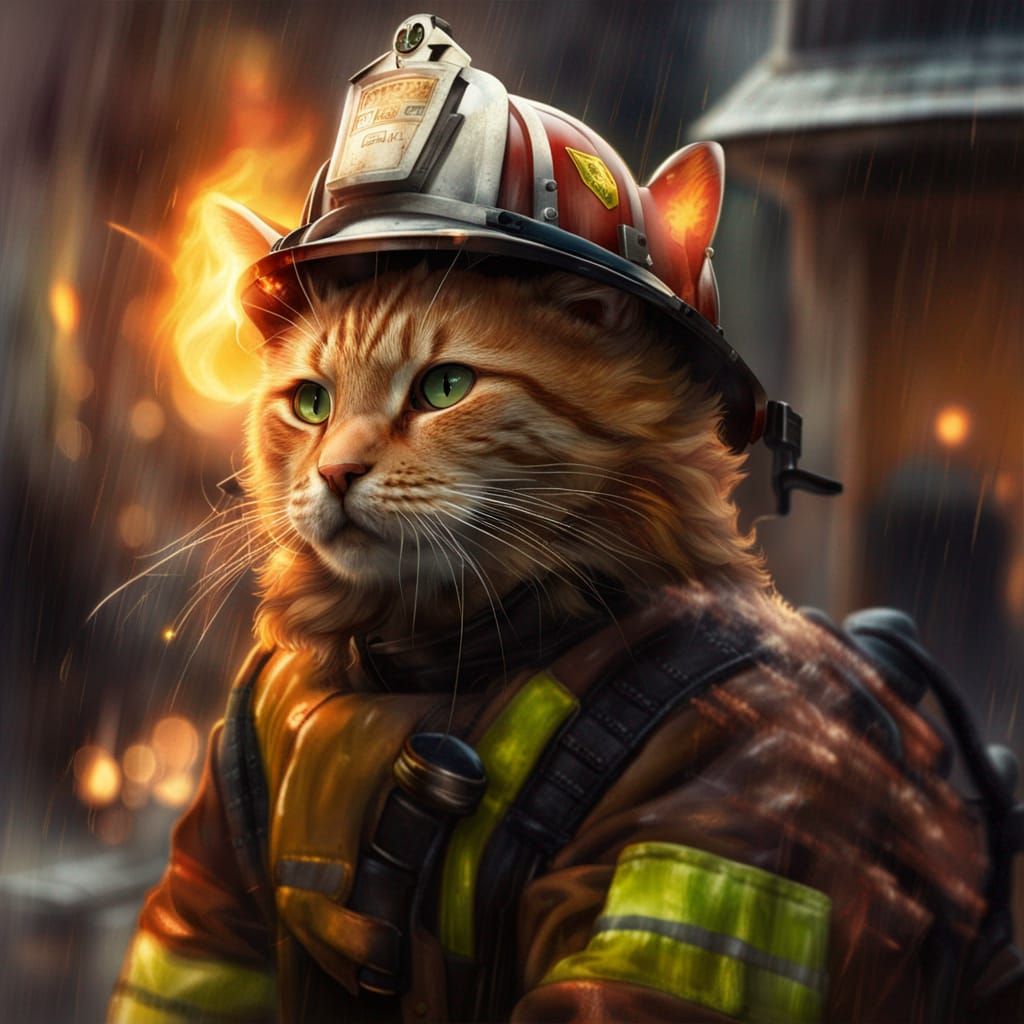 It's Been a Tough Day for Firecat Sam  by @Eclectic