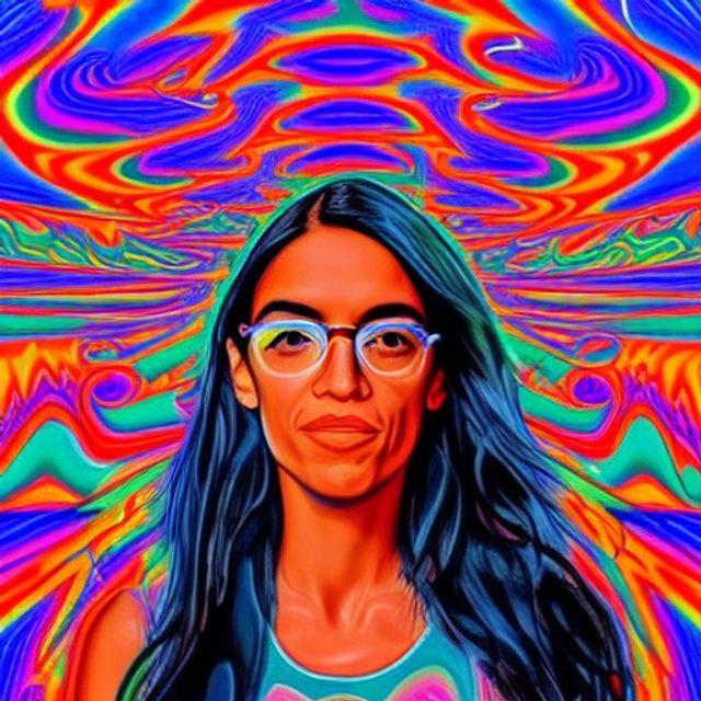 Psychedelic AOC - AI Generated Artwork - NightCafe Creator