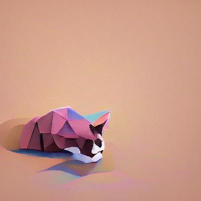 low poly cat