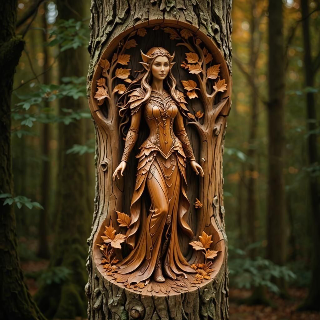 Woodland Elf Carving  by @AGamerWithNoName