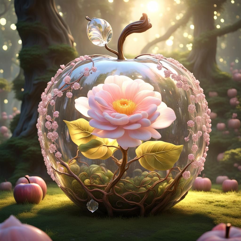 Mystical Arboreal Tale: The Crystal Apple Enchantment