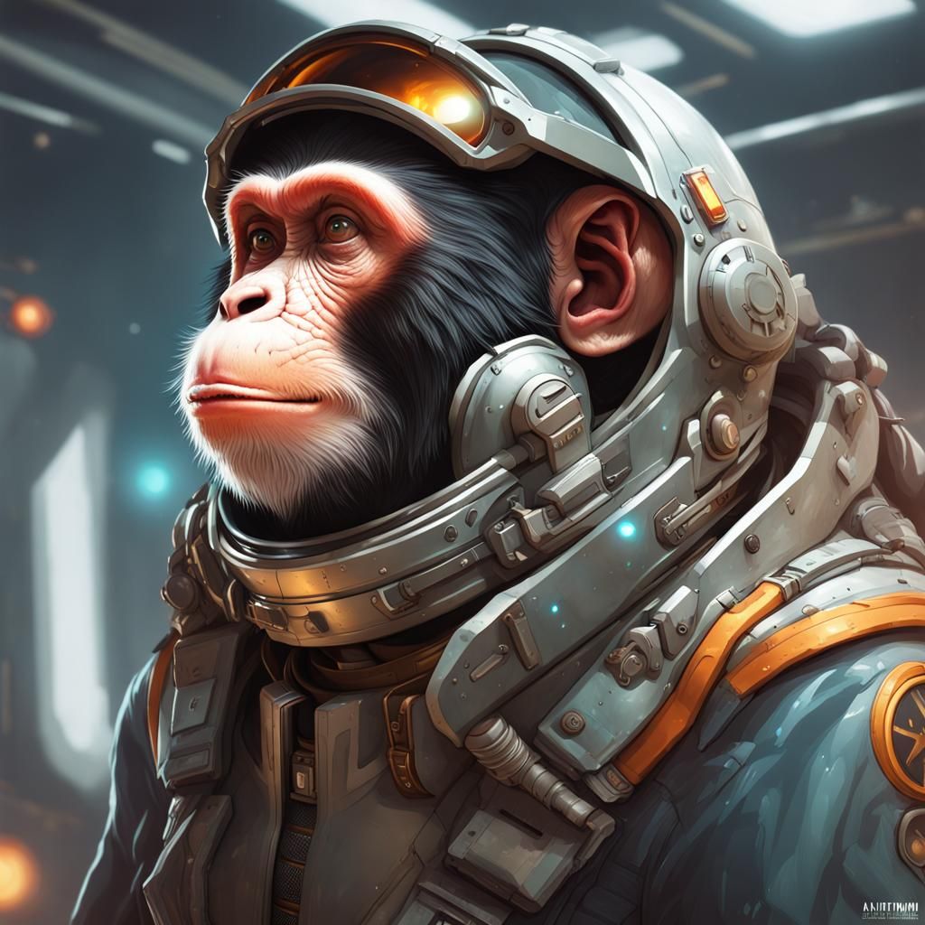 Monkey pilot spaceship destroyer