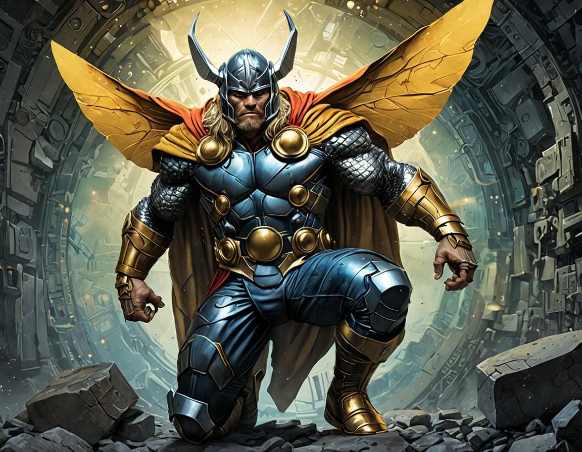 bee dressed up as Thor