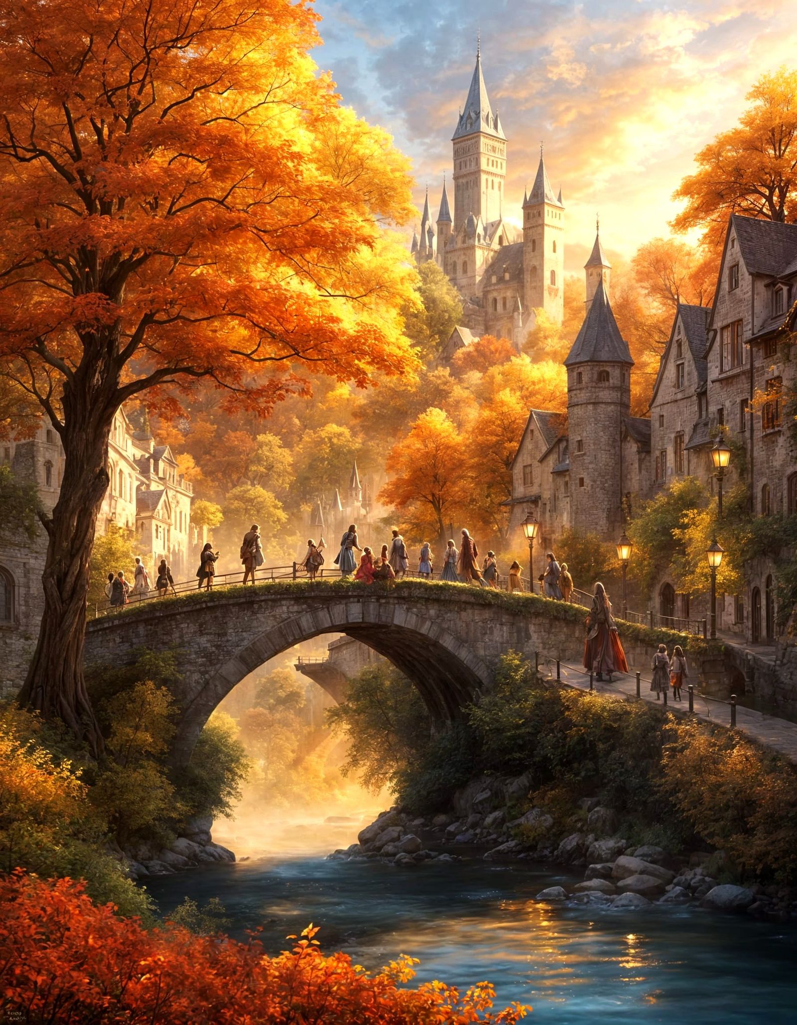 Autumn Reflections Surround The Village  by @AI Ky