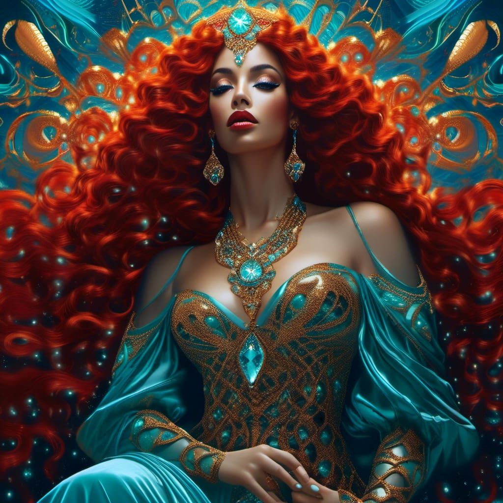 The red-haired goddess - AI Generated Artwork - NightCafe Creator