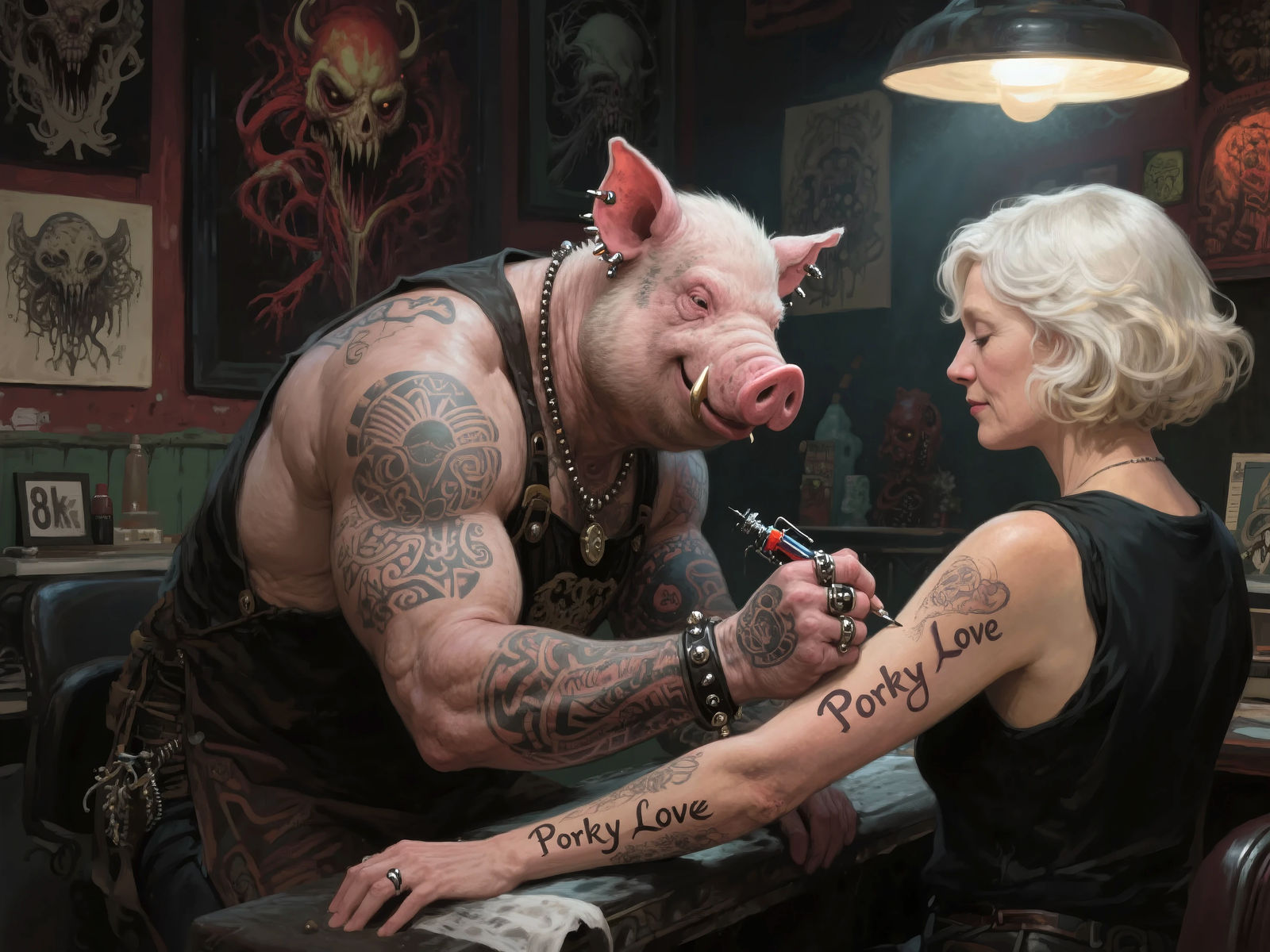 The SeaArt "Porky Love" Tattoo IV