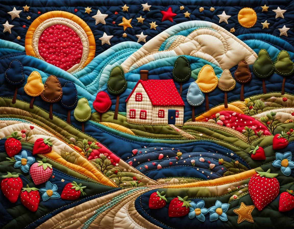 Strawberry Field Patchwork Landscape   by @Artwist Adam