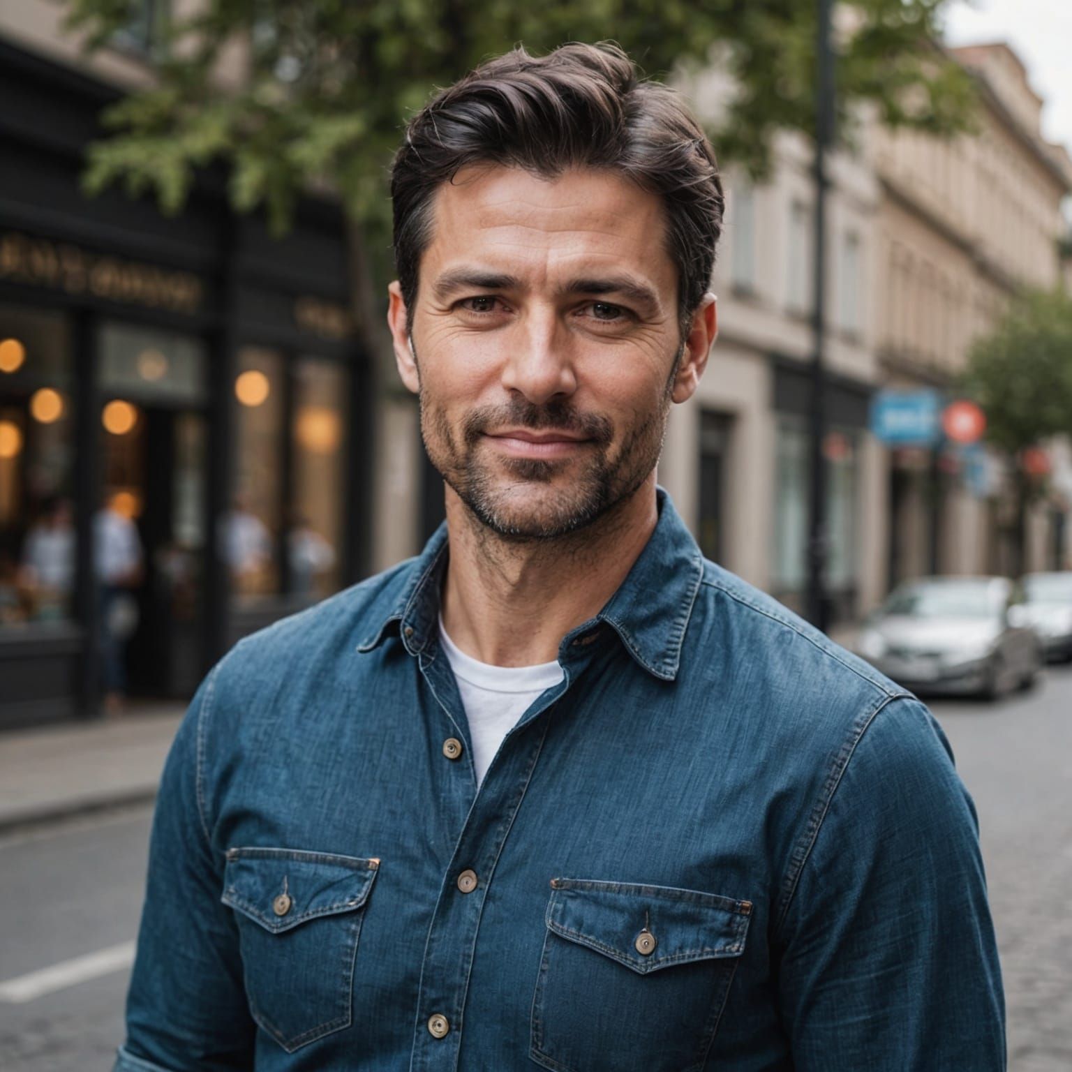 Close-up of a Man with a Loving Expression