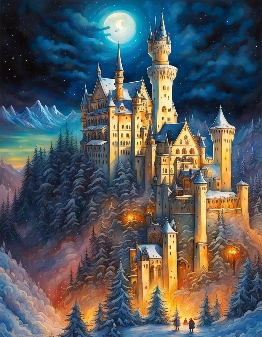 Neuschwanstein Castle in winter 3