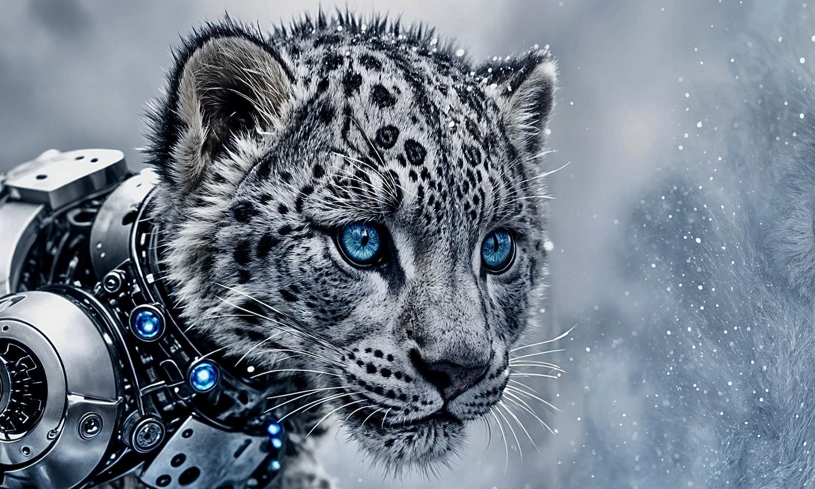 Snow leopard cyborg