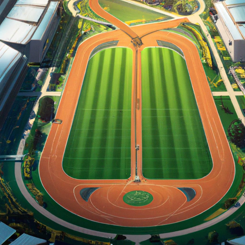 olympic field from top view, digital art