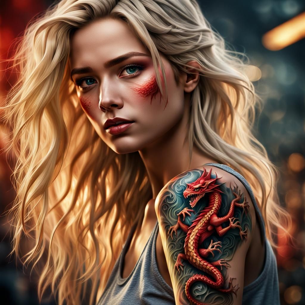 Photo realistic. Gorgeous blond woman, incredibly detailed, realism, adorable style, HDR, beautifully ...  by @Simondir
