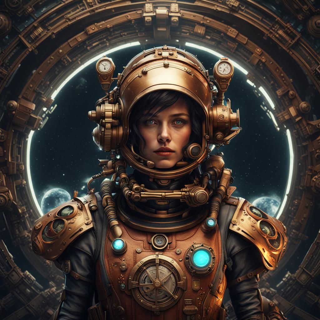 A steampunk astronaut