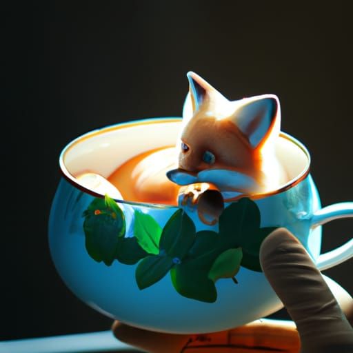 Fox in a tea cup