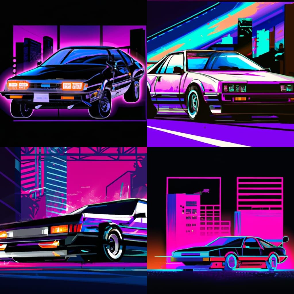 Synthwave car style