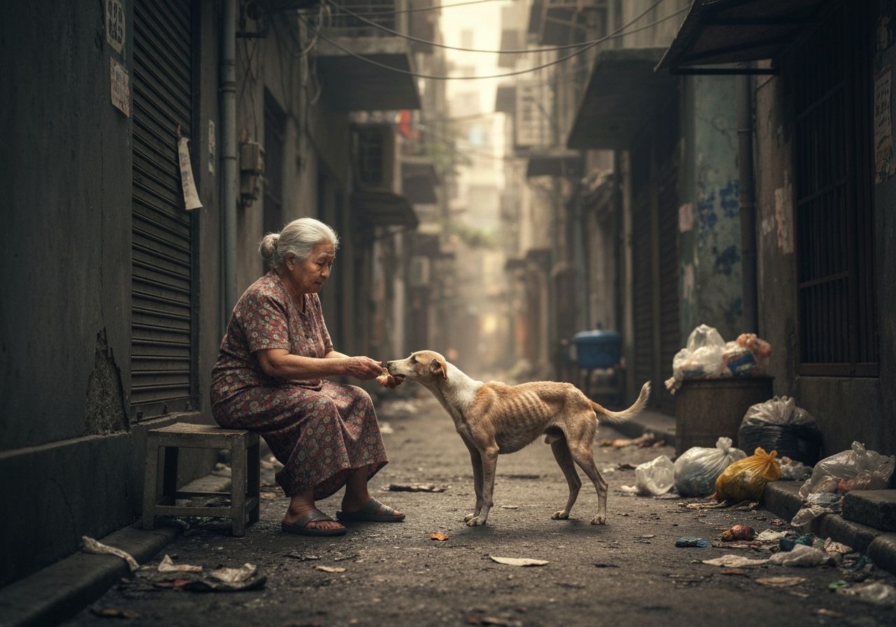 Feeding a Stray Dog   by @La Muerte Triunfante 