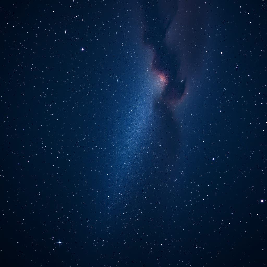 Galactic Cosmos in Deep Indigo with 60 Twinkling Stars
