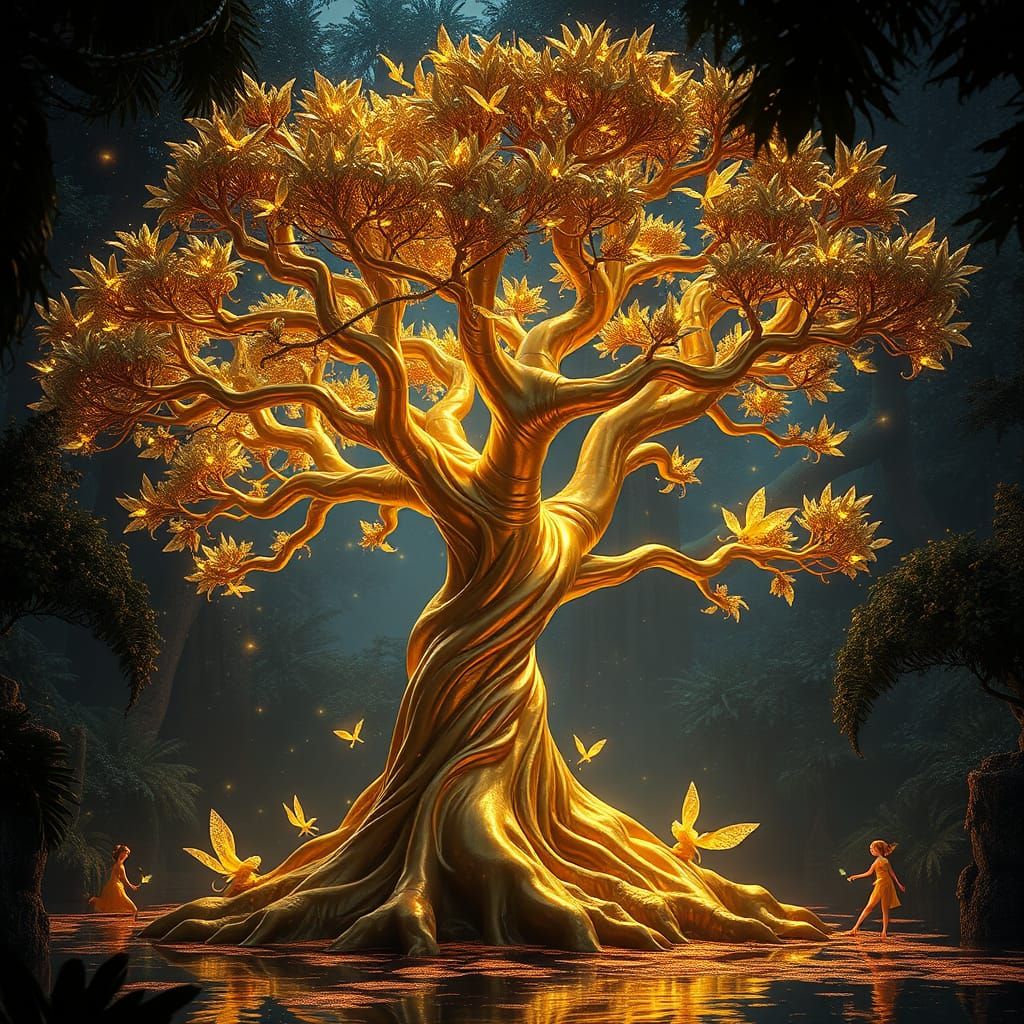 A magical gold tree  by @Marta