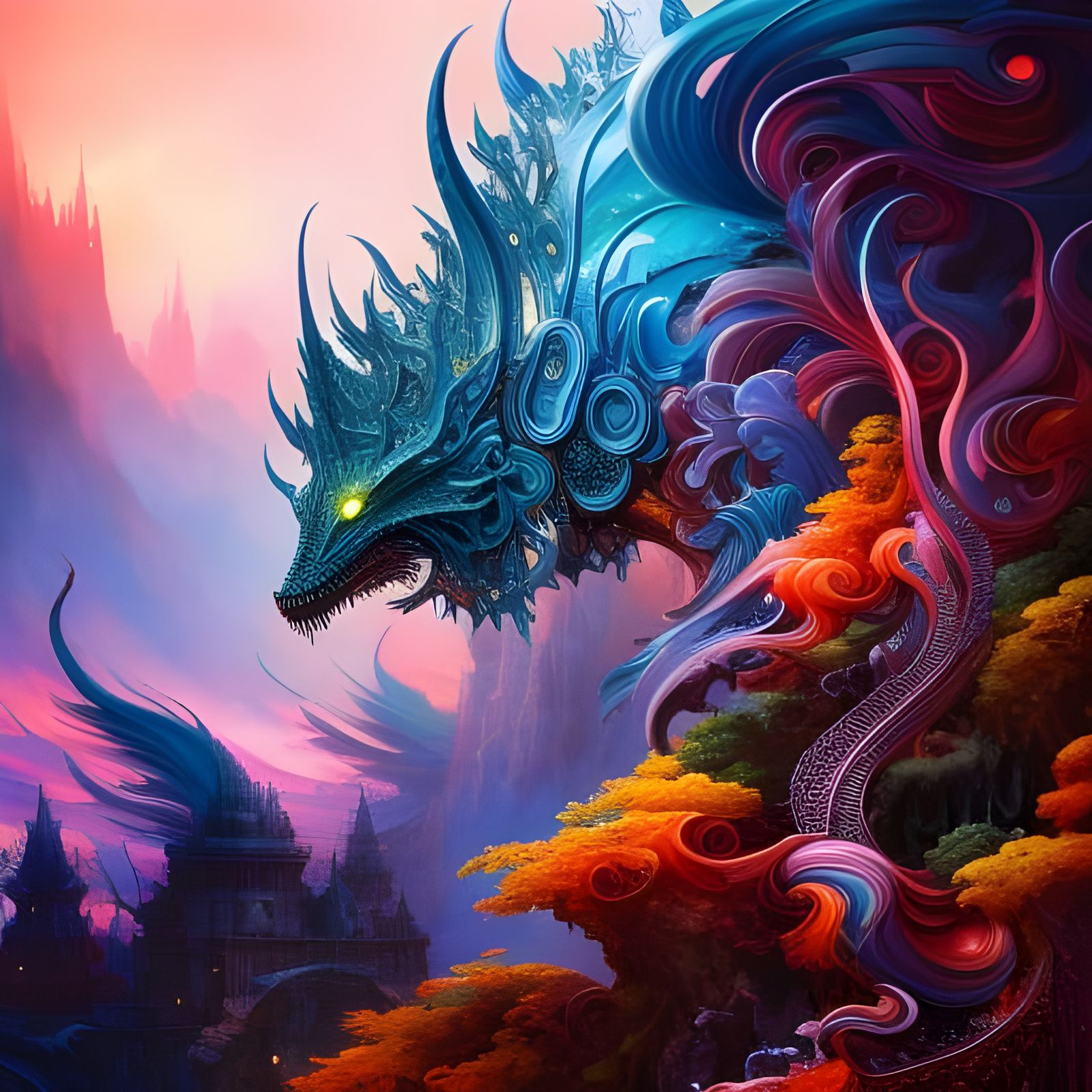 Dragon Twist - AI Generated Artwork - NightCafe Creator