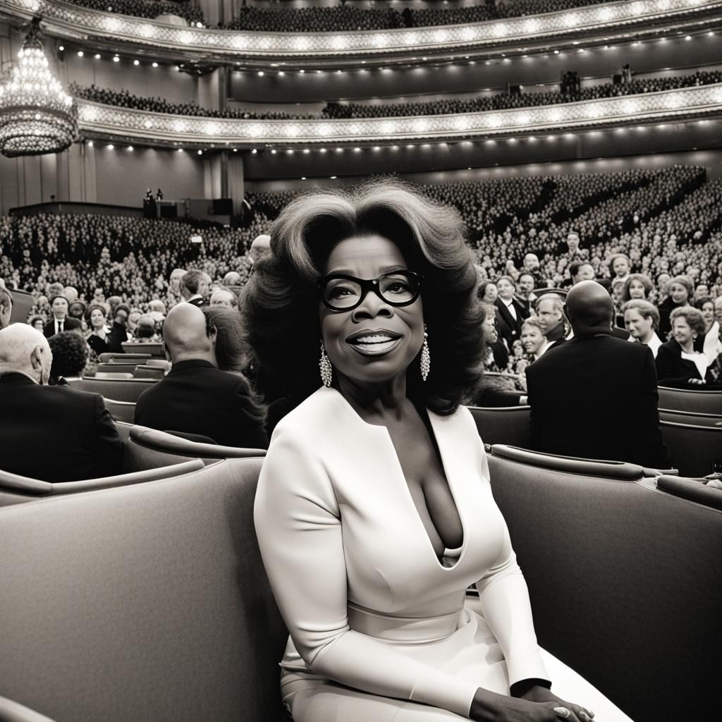 Oprah Winfrey sitting in the audience at the Metropolitan Op...