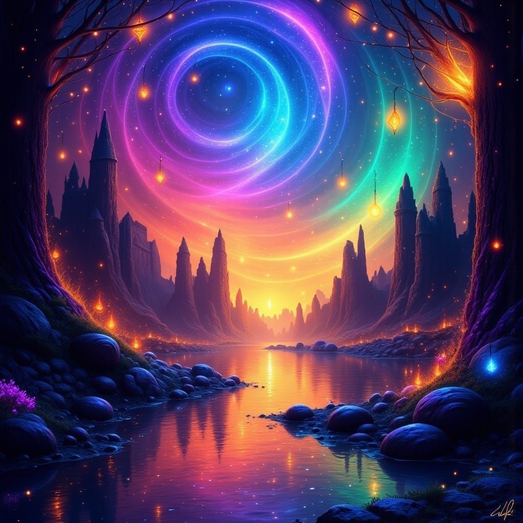 <lora:FS Spellcasting 101:1.0> (streams of flowing wax glowing with inner light,) over lumpy cybernetic popcorn stands, (robotic wrens glide...